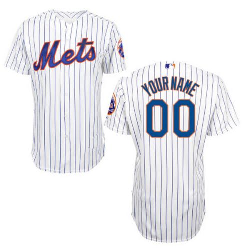 New York Mets 2015 Authentic Style Personalized Home Pinstriped  Jersey