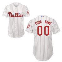 Philadelphia Phillies Authentic Style Personalized Home White Pinstriped Jersey