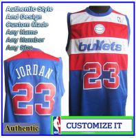 Washington Bullets Throwback Basketball Jersey Blue #23 Michael Jordan