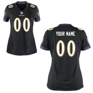 Nike Style Women's Baltimore Ravens Customized Alternate Black Jersey (Any Name Number)