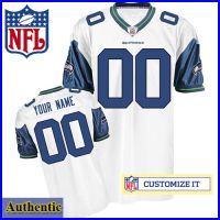 Seattle Seahawks RBK Style Authentic White Jersey (Pick A Player)