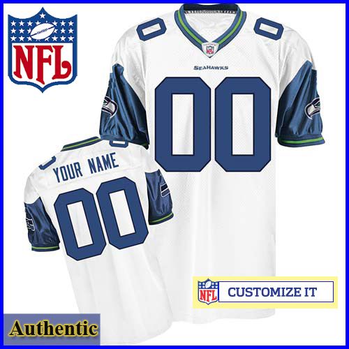 Seattle Seahawks RBK Style Authentic White Jersey (Pick A Player)