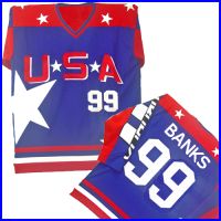 MIGHTY DUCKS D2 MOVIE TEAM USA BANKS 99 BLUE JERSEY